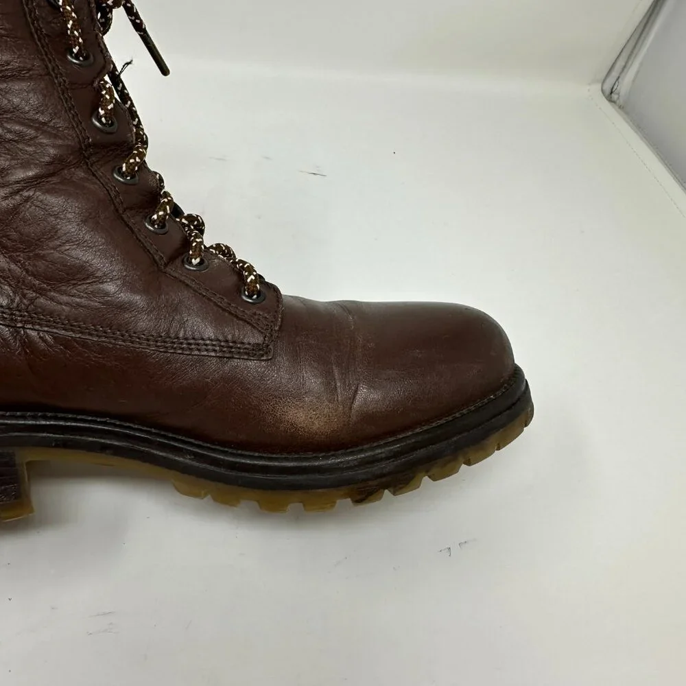 Boemos Genuine Shearling Women's Boots Leather Lace Up Fold Down Size 39